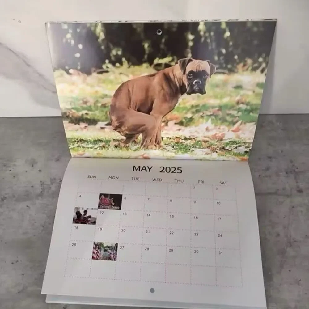 abigail&bleu 2025 Funny Dogs Pooping Calendar Daily Weekly Monthly Planner